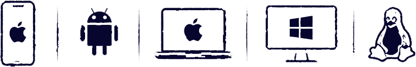 iOS, Android, macOS, Windows, Linux